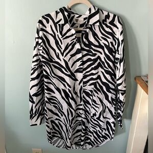 NWT Revolve Lita by Ciara Zebra Shirt Dress Mini Dress